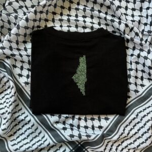 Bespoke Hand-Stitched Tatreez Shirt: Palestinian Flag Edition (Fully Customizable)